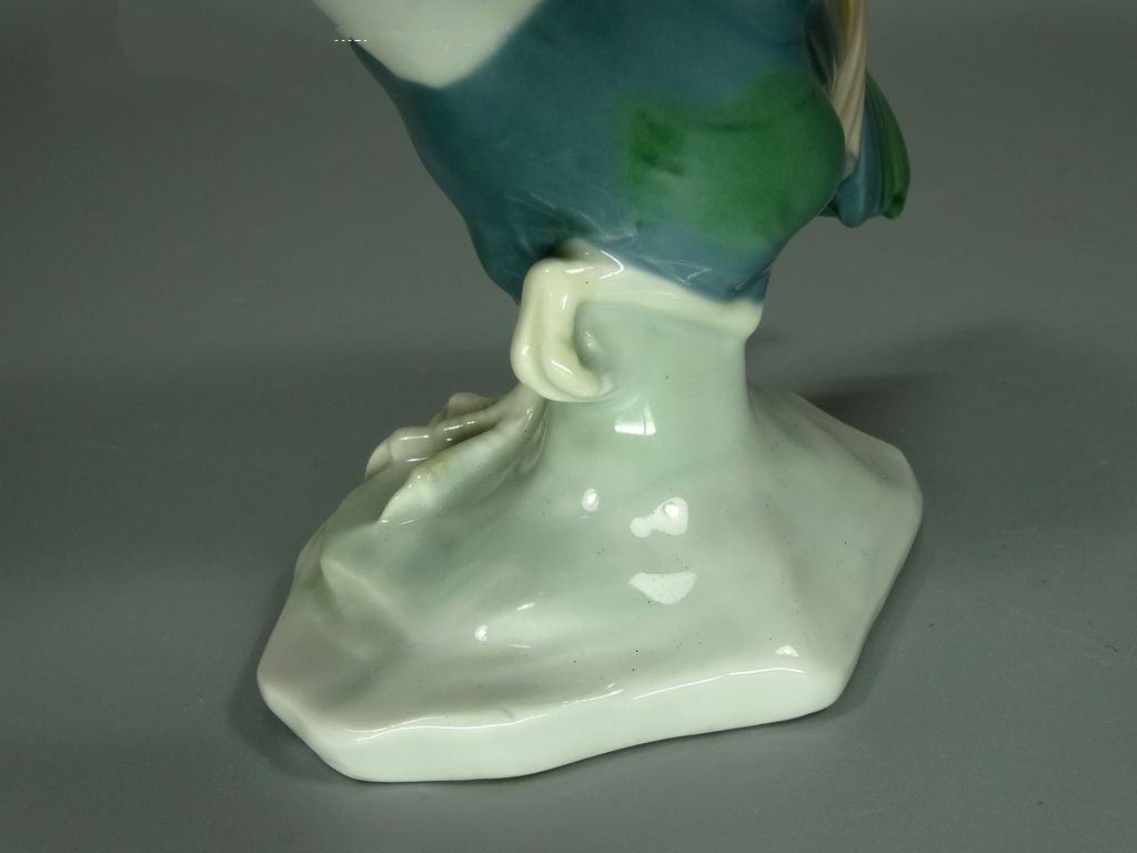 Antique Rooster Porcelain Figurine Original Metzler&Ortloff Germany 20th Art Sculpture Dec #Rr7