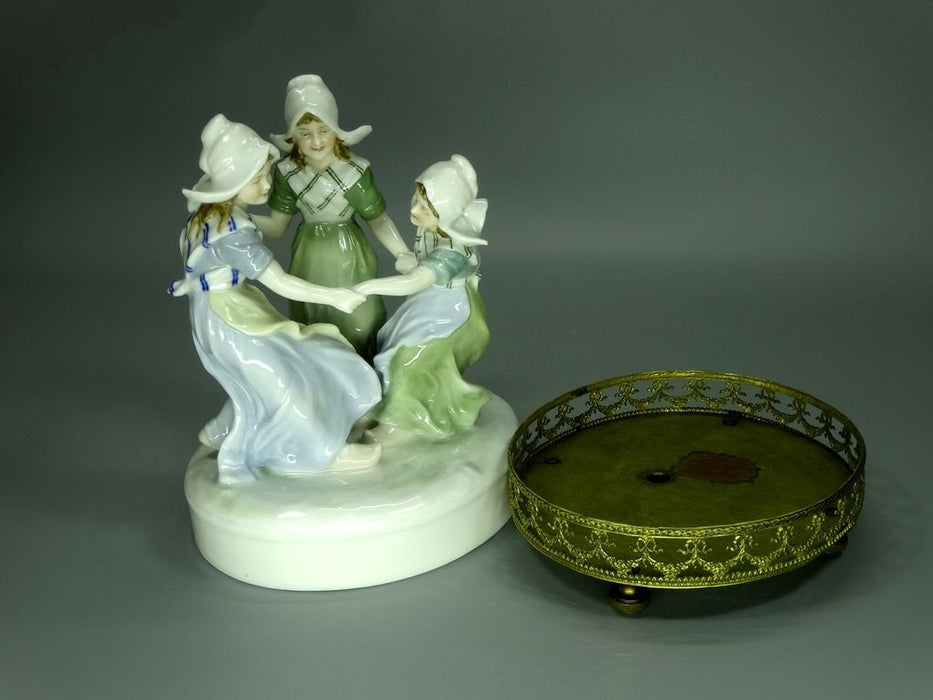 Antique Round Dance Porcelain Figurine Original KARL ENS Germany 19th Art Statue Dec #Rr221