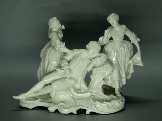 Antique Naughty Girls Porcelain Figurine Original Nymphenburg Germany 19th Art Statue Dec #Rr56