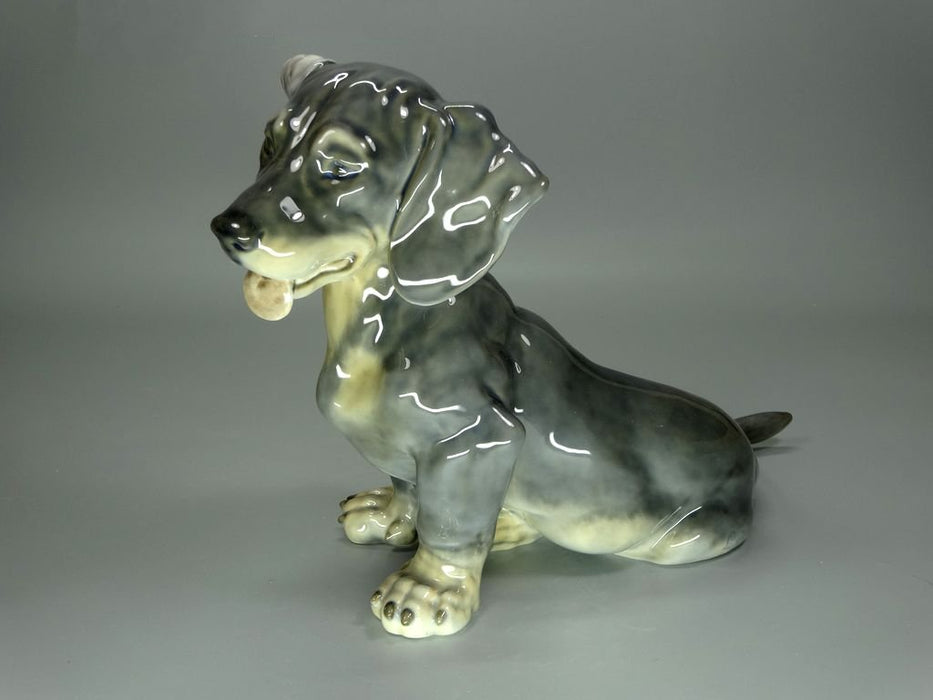 Vintage Dachshund Puppy Porcelain Figurine Original B&G Copenhagen Denmark 20th Art Statue Dec #Rr78