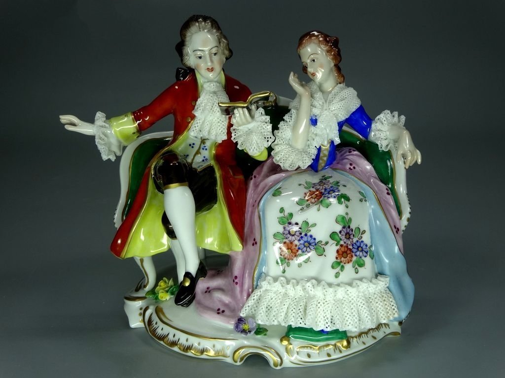 Vintage Poems Night Porcelain Figurine Original Volkstedt Germany 20th Art Statue Dec #Rr110