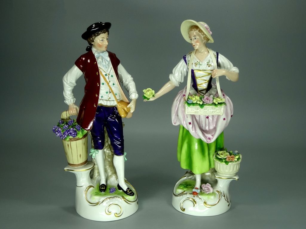 Vintage Love Meeting Porcelain Figurine Original Kister Alsbach Germany 20th Art Statue Dec #Rr93