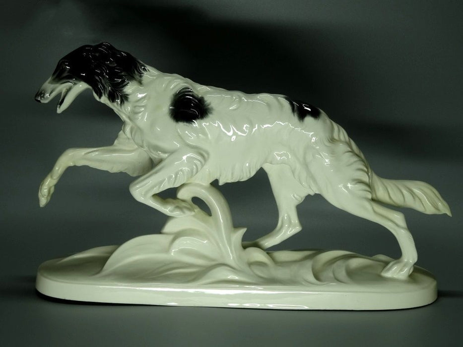 Antique Running Porcelain Greyhound Figurine Original Katzhutte Germany 20th Art Statue Dec #Rr27