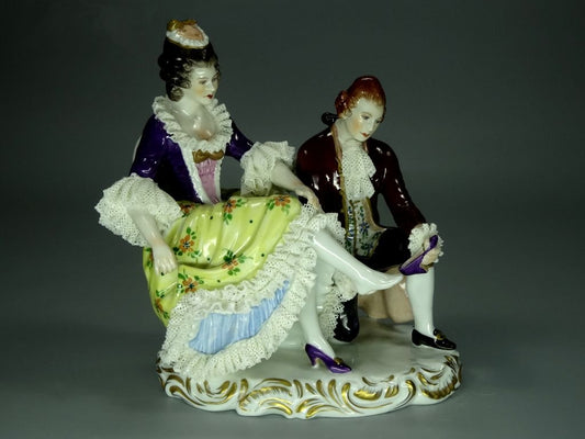 Vintage Slipper Porcelain Figurine Original Volkstedt Germany 20th Art Statue Dec #Rr171