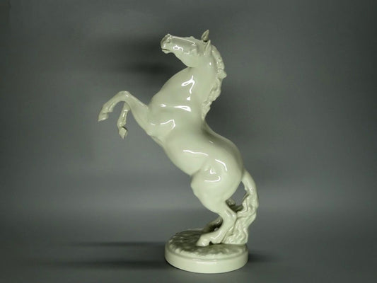 Vintage White Horse Porcelain Figurine Original Hutschenreuther Germany 20th Art Statue Dec #Rr36