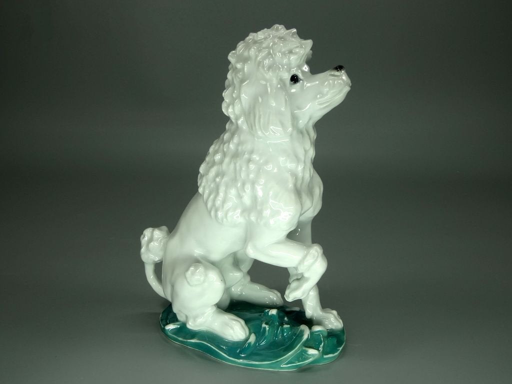 Antique Poodle Dog Porcelain Figurine Original KARL ENS Germany 20th Art Statue Dec #Rr68