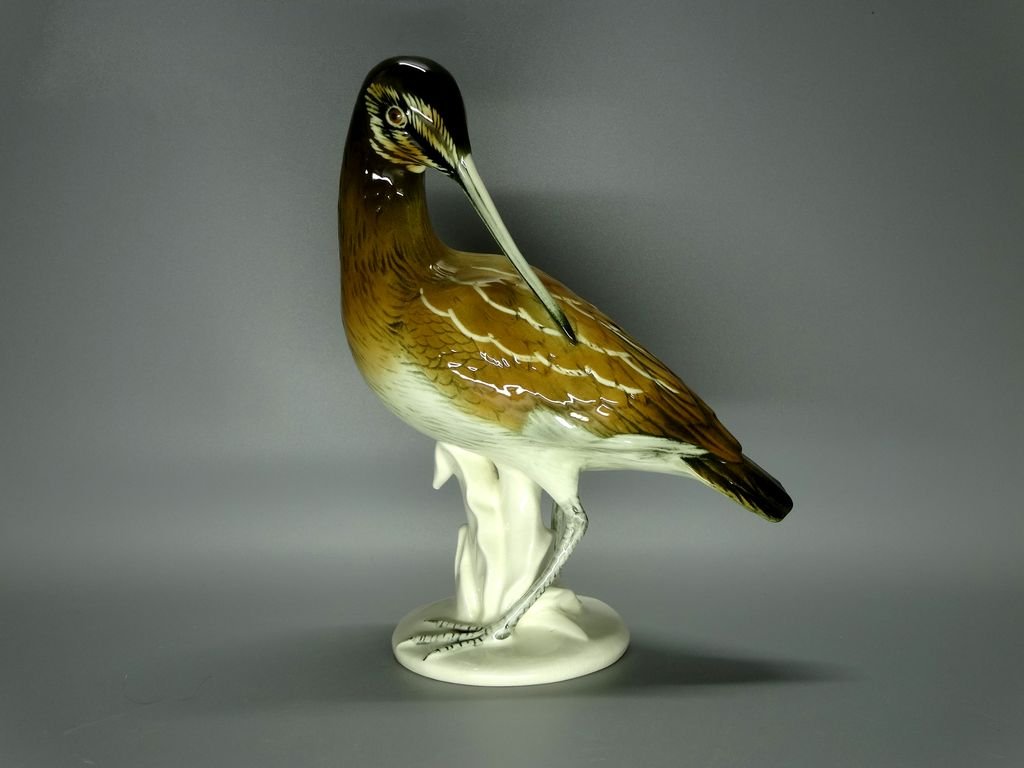Antique Snipe Bird Porcelain Figurine Original KARL ENS Germany 20th Art Statue Dec #Rr189