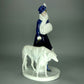 Antique Lady & Greyhound Porcelain Figurine Original Fraureuth Germany 20th Art Statue Dec #Rr218