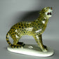 Antique Leopard Porcelain Figurine Original Volkstedt Germany 20th Art Statue Dec #Rr141