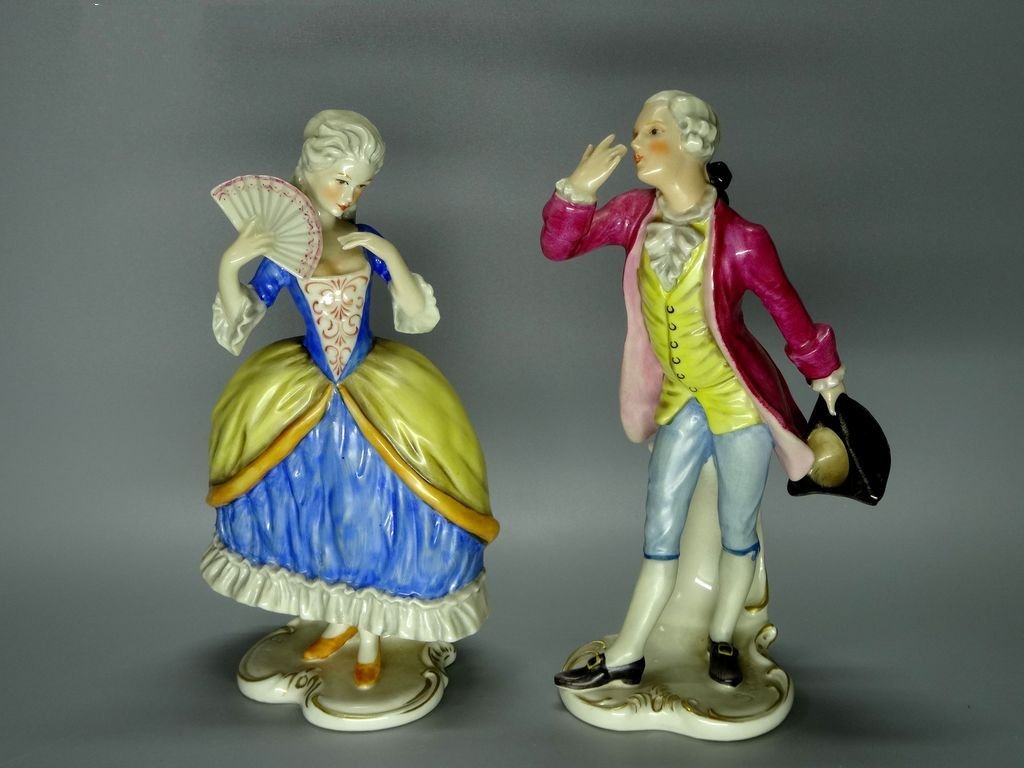 Vintage Romance Meeting Porcelain Figurine Original Goebel Germany 20th Art Sculpture Dec #Rr10