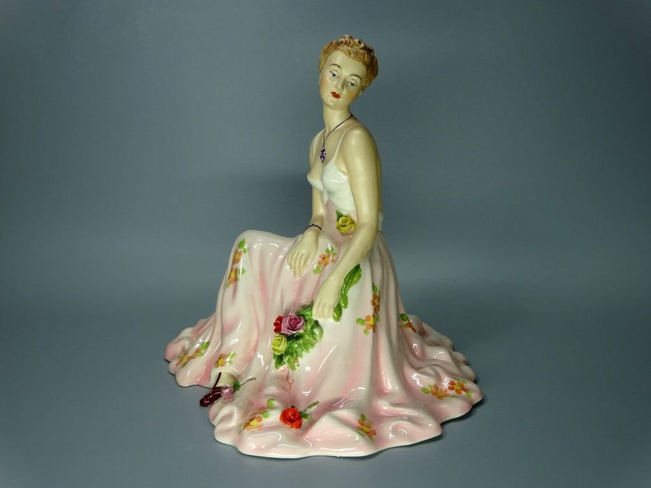 Antique Flower Dress Porcelain Figurine Original Royal Dux Germany 20th Art Statue Dec #Rr144