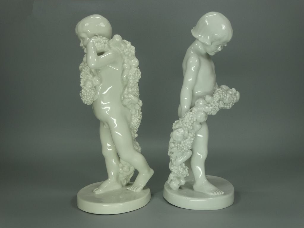 Antique Retro Children Porcelain Figurine Original GERA Germany 19th Art Statue Dec #Rr156