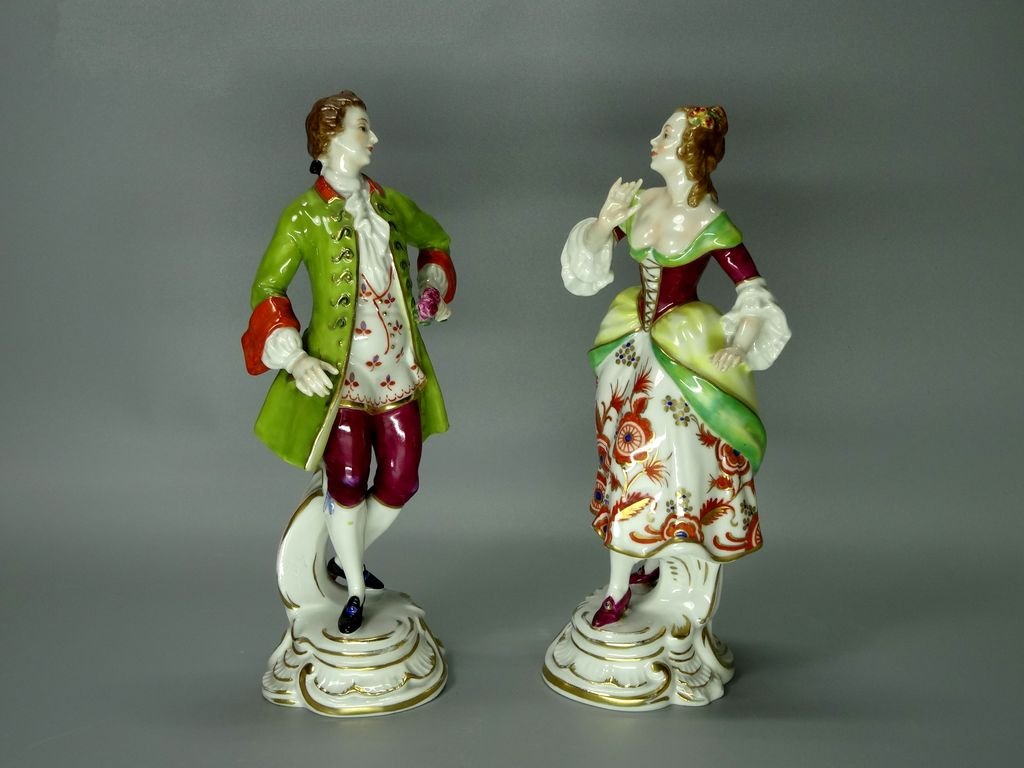 Antique Spring Mood Porcelain Figurine Original Volkstedt Germany 19th Art Statue Dec #Rr145