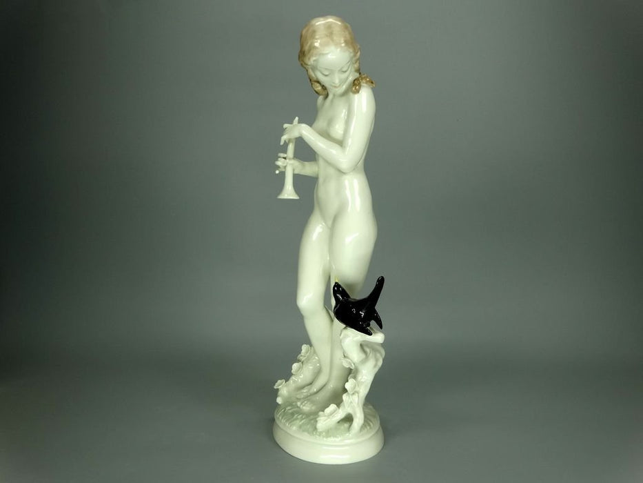 Antique Forest Nymph Porcelain Figurine Original Hutschenreuther Germany 20th Art Statue Dec #Rr203