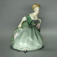 Vintage Green Curtsey Lady Porcelain Figurine Original Rosenthal Germany 20th Art Statue Dec #Rr20