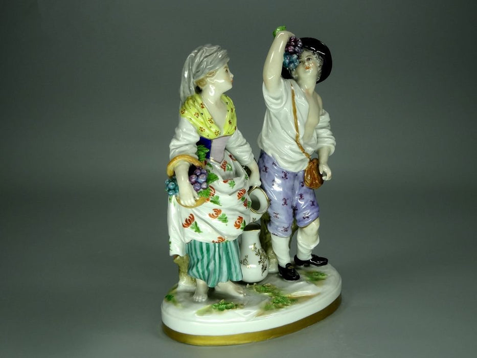 Antique Winemakers Porcelain Figurine Original Volkstedt Germany 20th Art Statue Dec #Rr130