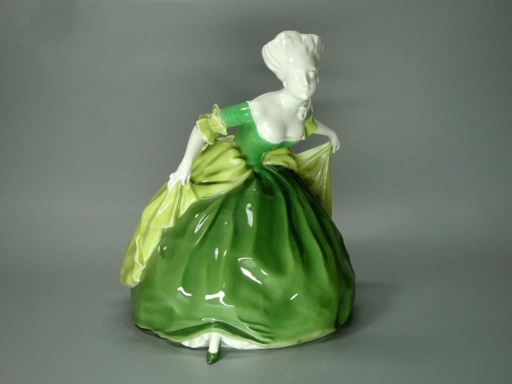 Vintage Lady In Curtsey Porcelain Figurine Original Rosenthal Germany 20th Art Statue Dec #Rr31