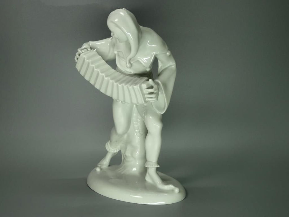 Vintage Accordion Man Porcelain Figurine Original Volkstedt Germany 20th Art Statue Dec #Rr124
