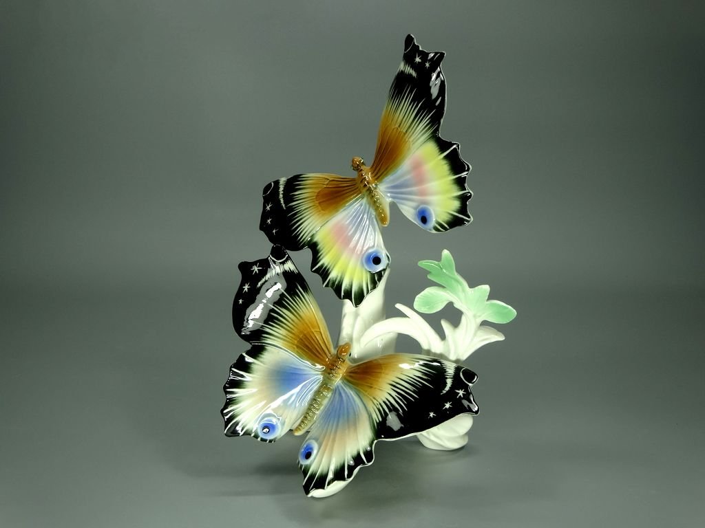Antique Butterflies Porcelain Figurine Original KARL ENS Germany 20th Art Statue Dec #Rr115