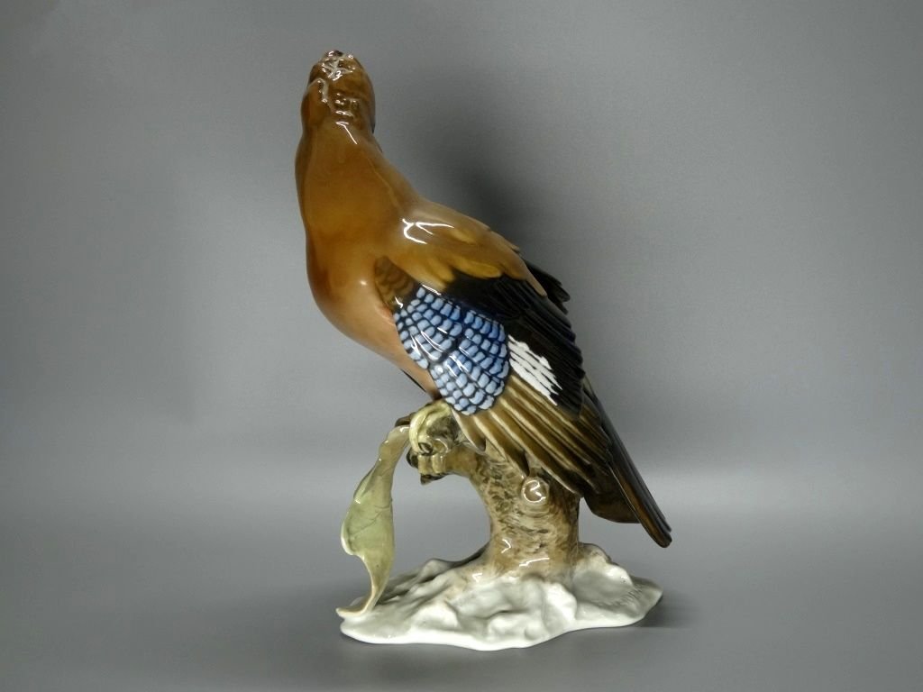Vintage Big Jay Bird Porcelain Figurine Original Rosenthal Germany 20th Art Statue Dec #Rr46