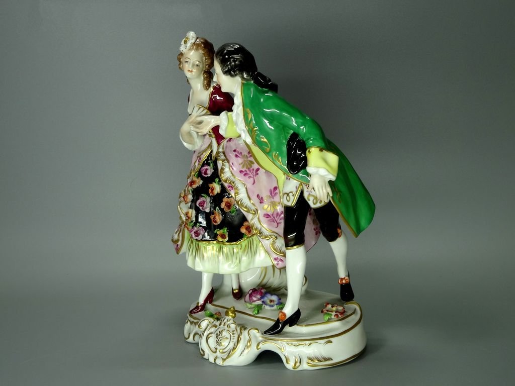 Vintage Love Walk Porcelain Figurine Original Dresden Germany 20th Art Statue Dec #Rr140