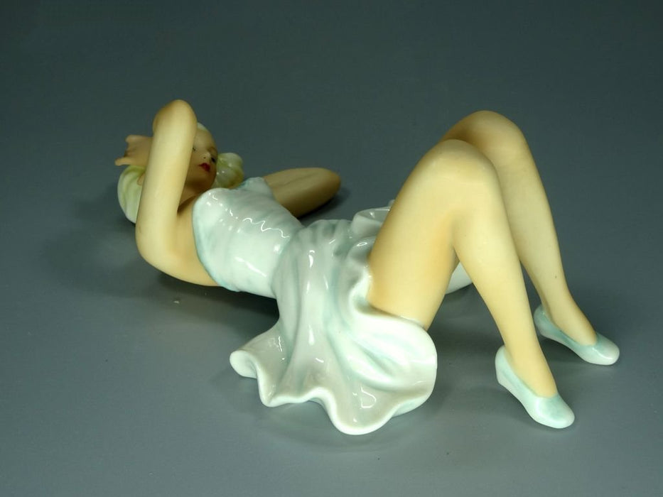 Vintage Ballerina Lady Porcelain Figurine Original Schaubach Kunst Germany 20th Art Statue Dec #Rr119