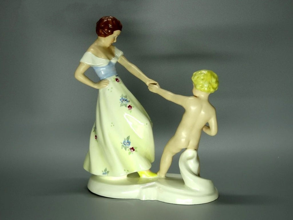 Antique Fun Time Porcelain Figurine Original Royal Dux Germany 20th Art Statue Dec #Rr24