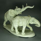 Antique White Elephants Porcelain Figurine Original KARL ENS Germany 20th Art Statue Dec #Rr89