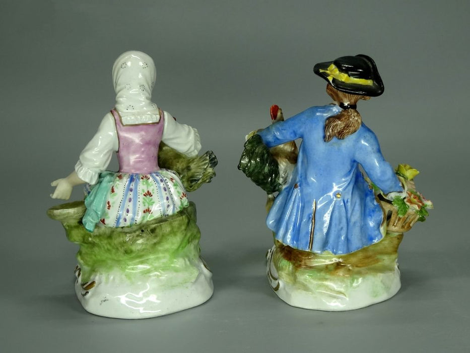 Antique Bird Yard Porcelain Figurine Original Potschappel Germany 20th Art Statue Dec #Rr160