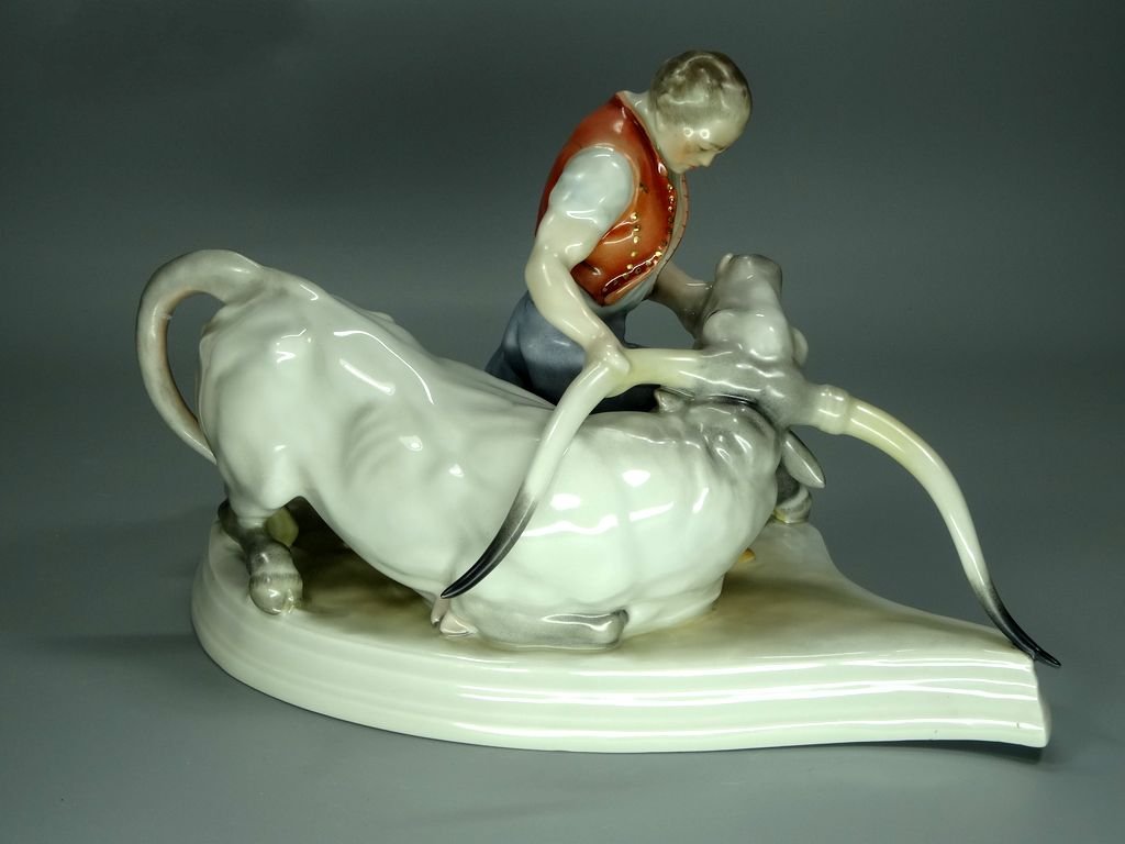 Vintage Matador Porcelain Figurine Original Herend Hungary 20th Art Statue Dec #Rr103