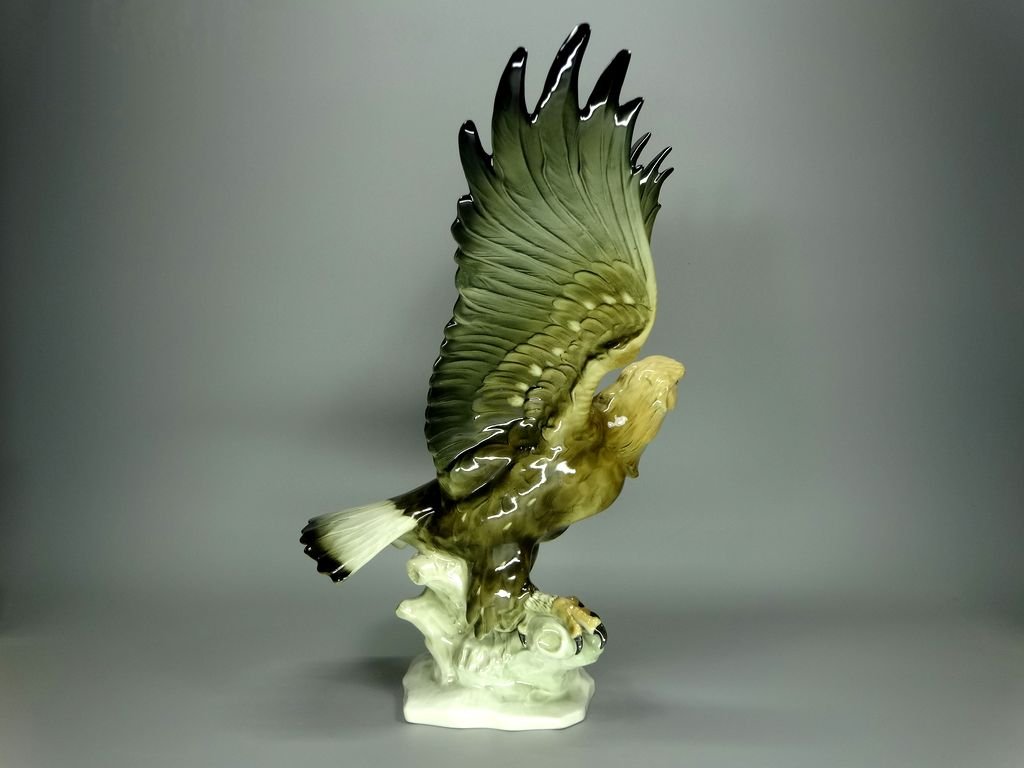 Antique Eagle Porcelain Figurine Original Hutschenreuther Germany 20th Art Statue Dec #Rr192