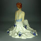 Antique Flower Dress Porcelain Figurine Original Royal Dux CZECH 20th Art Statue Dec #Rr128