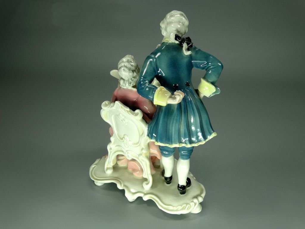 Antique Theater Box Porcelain Figurine Original KARL ENS Germany 20th Art Statue Dec #Rr100