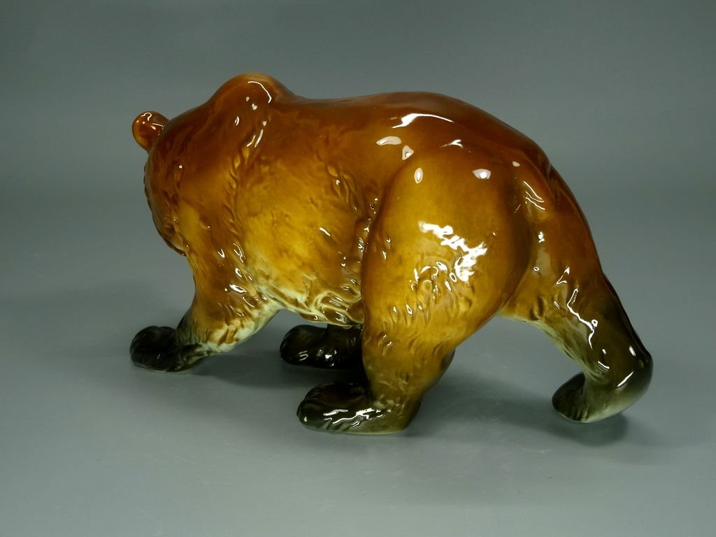 Vintage Brown Bear Porcelain Figurine Original Goebel Germany 20th Art Statue Dec #Rr73
