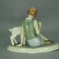 Antique Goat Girl Porcelain Figurine Original Royal Dux CZECH REPUBLIC  20th Art Statue Dec #Rr157