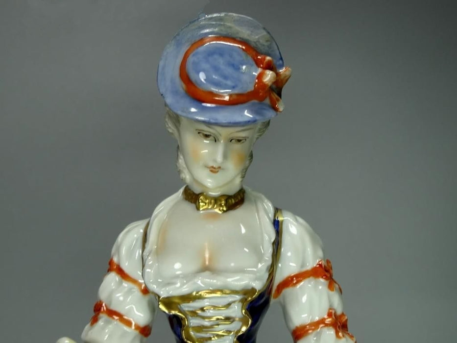 Vintage Rose Sellers Porcelain Figurine Original Unterweissbach Germany 20th Art Statue Dec #Rr40