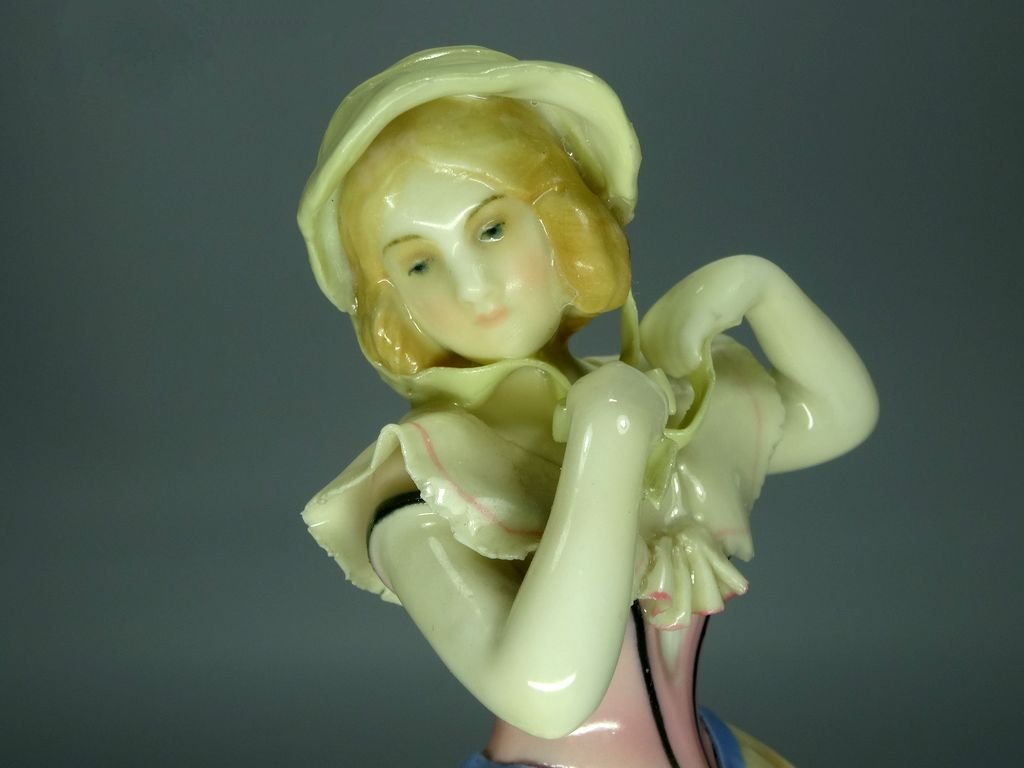 Antique New Hat Porcelain Figurine Original KARL ENS Germany 20th Art Statue Dec #Rr116