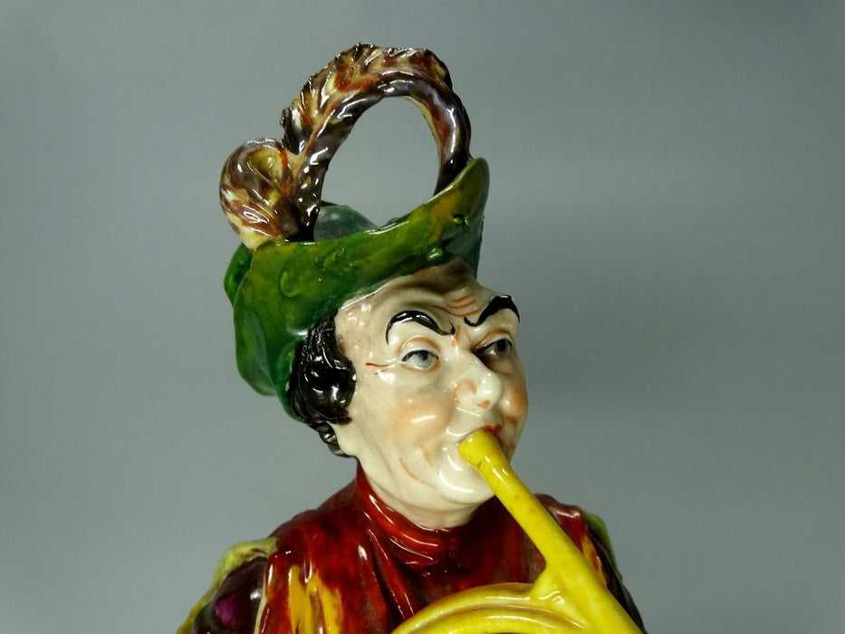Antique Trumpeter Porcelain Figurine Original Ernst Bohne & Söhne Germany 20th Art Statue Dec #Rr187