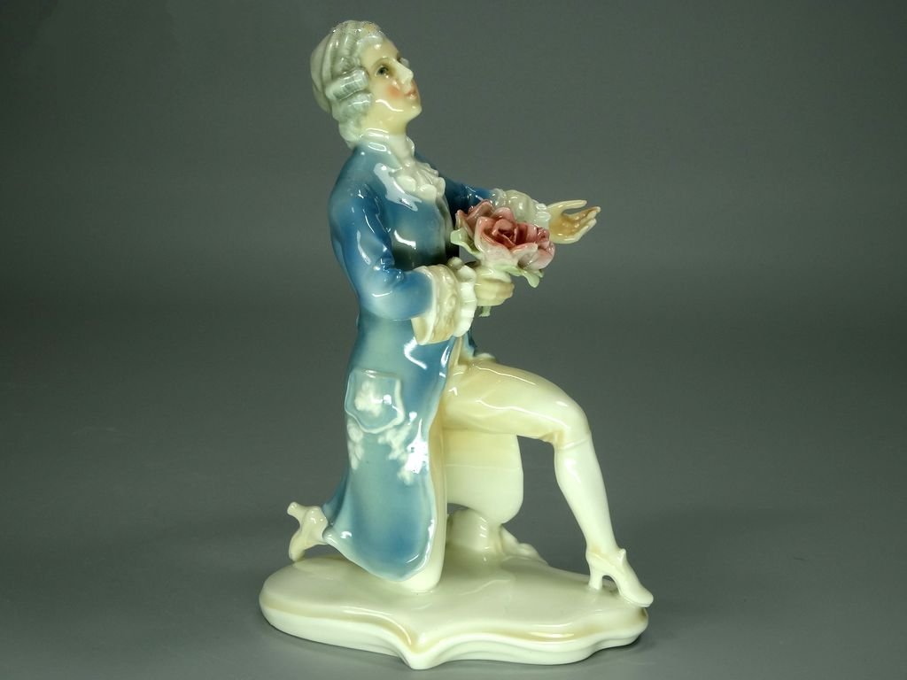 Antique Bouquet Of Roses Porcelain Figurine Original KARL ENS Germany 20th Art Statue Dec #Rr207