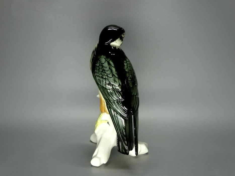 Vintage Black Hawk Porcelain Figurine Original KARL ENS Germany 20th Art Statue Dec #Rr153