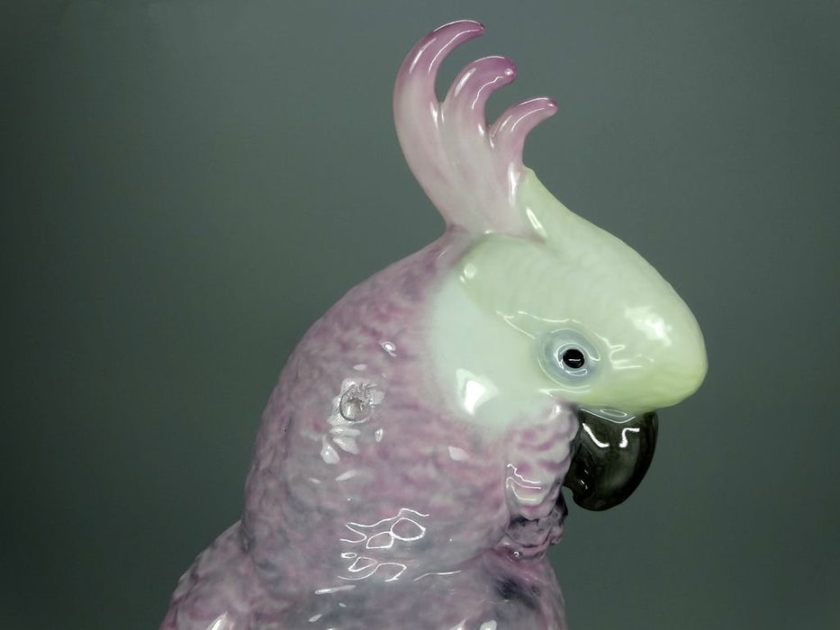 Antique Pink Cockatoo Porcelain Figurine Original KARL ENS Germany 20th Art Statue Dec #Rr98