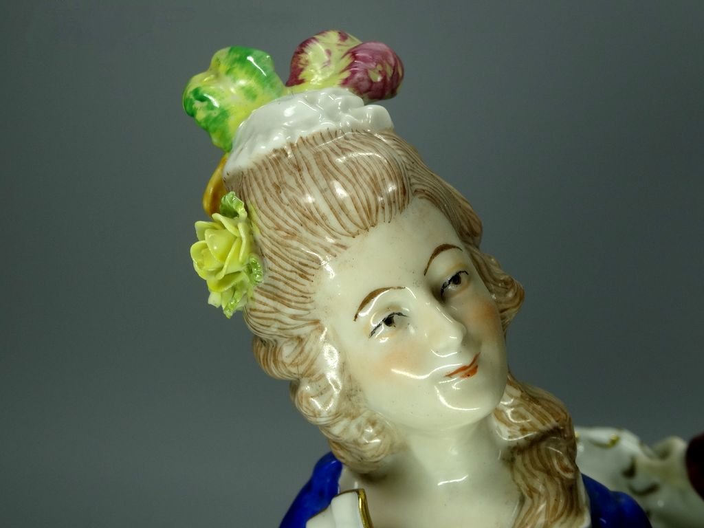 Antique Visit Porcelain Figurine Original Ernst Bohne & Söhne Germany 20th Art Statue Dec #Rr97