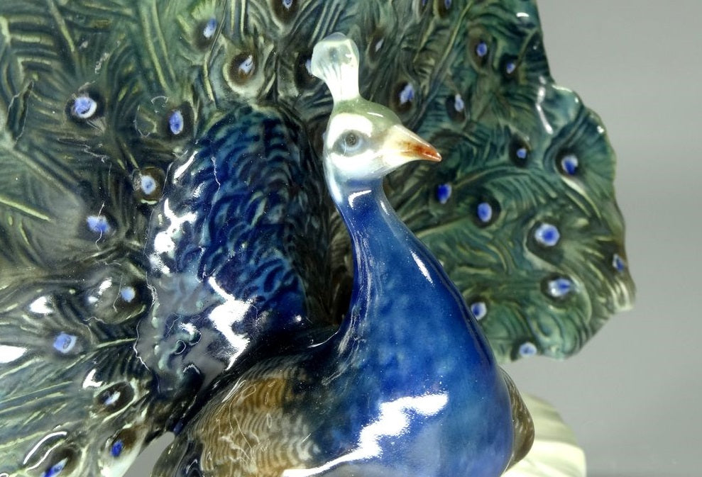 Vintage Peacock Porcelain Figurine Original Rosenthal Germany 20th Art Statue Dec #Rr77