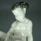 Vintage Guitar Girl Porcelain Figurine Original Rosenthal Germany 20th Art Statue Dec #Rr112