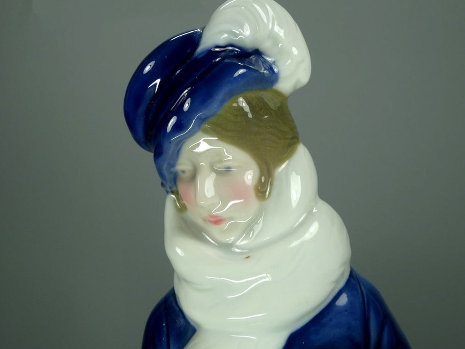 Antique Lady & Greyhound Porcelain Figurine Original Fraureuth Germany 20th Art Statue Dec #Rr218
