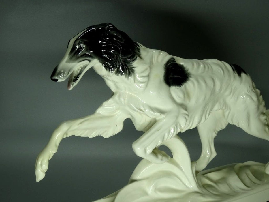 Antique Running Porcelain Greyhound Figurine Original Katzhutte Germany 20th Art Statue Dec #Rr27