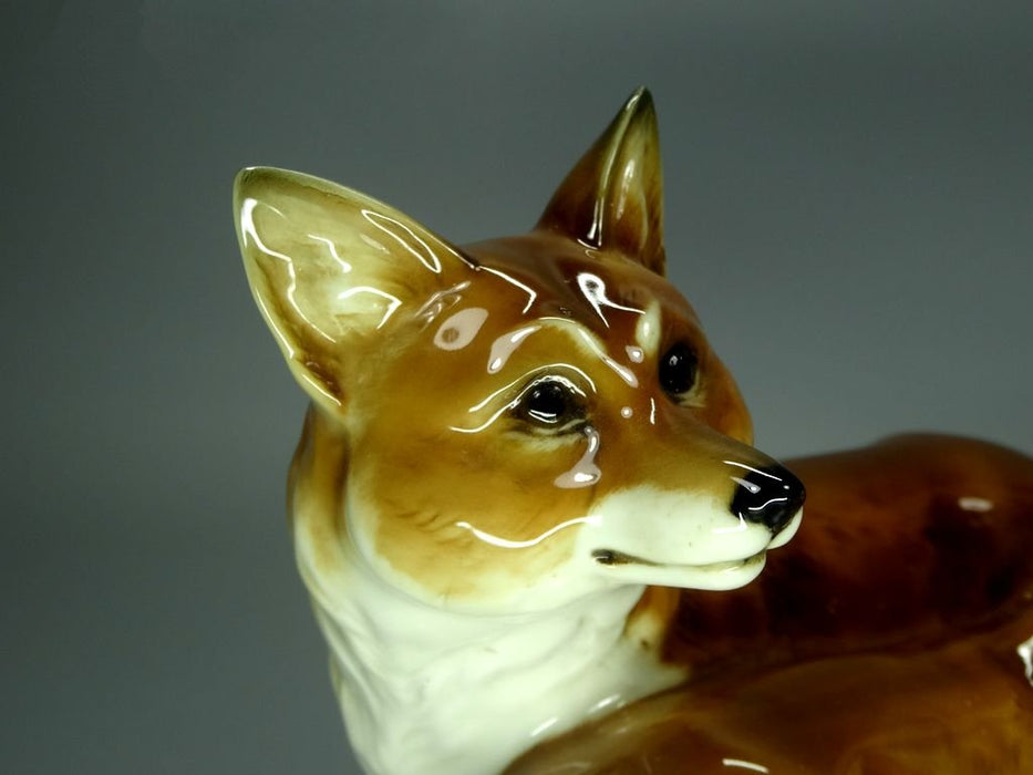 Vintage Pair Of Foxes Porcelain Figurine Original Hutschenreuther Germany 20th Art Statue Dec #Rr193