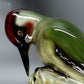 Vintage Woodpecker Bird Porcelain Figurine Original Lichte Veb Germany 20th Art Statue Dec #Rr23