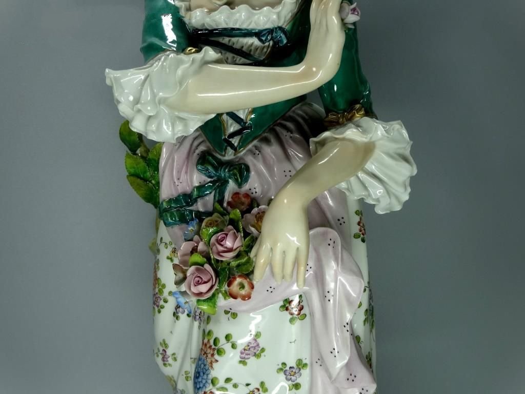 Antique XXL Flowers Porcelain Figurine Original Sitzendorf Germany 20th Art Statue Dec #Rr122