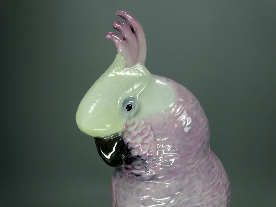 Antique Pink Cockatoo Porcelain Figurine Original KARL ENS Germany 20th Art Statue Dec #Rr98